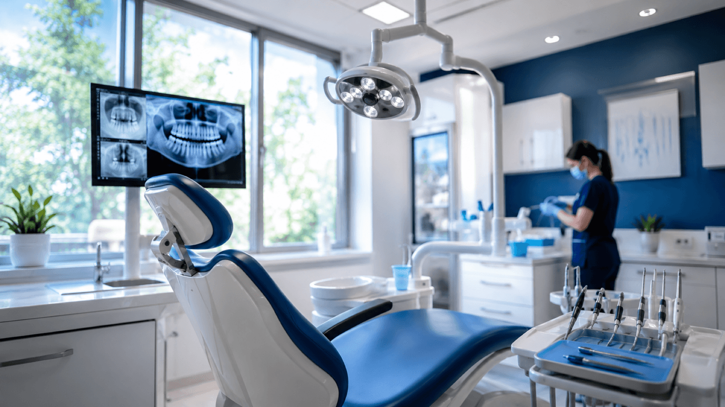 Elegant dental office reception — AI answers every call 24/7