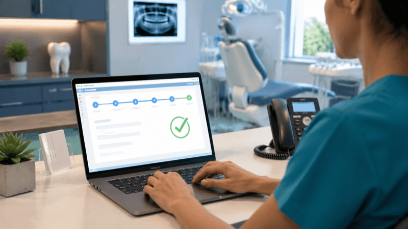 Dental practice AI receptionist connected to booking system in minutes
