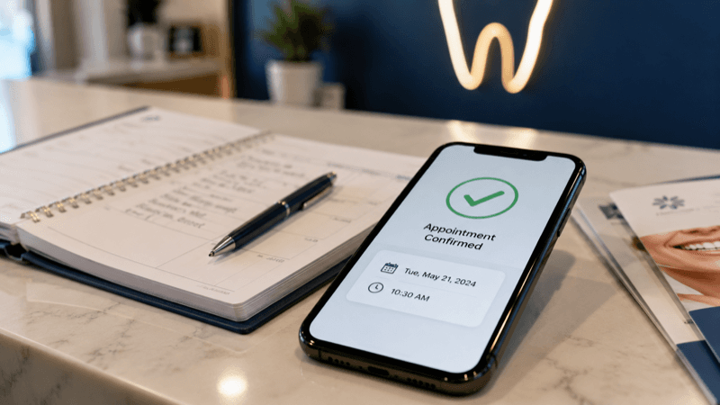 Appointment booked directly into Dentrix, Eaglesoft, or Open Dental